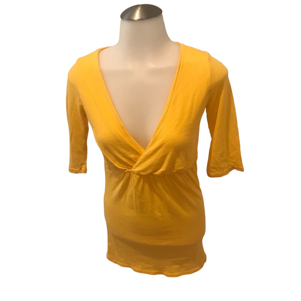 4 For $20….Bobi Small yellow deep v neck tunic top